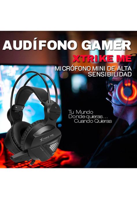 Audífonos Over Ear Gaming Xtrike GH-918 Me C mic Negro Fx-1