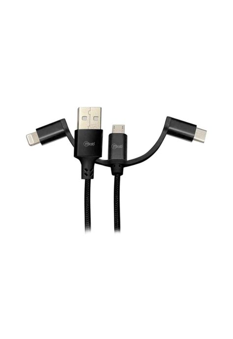 Cable Certificado USB 3 en 1 multi connector Negro Mlab-0