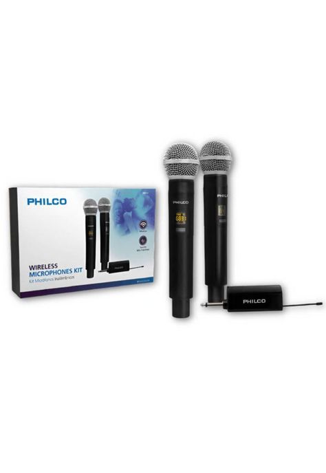 Set 2 Micrófonos Inalámbrico Philco Receptor Recargable-1