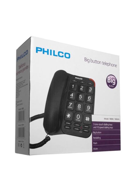 Teléfono Fijo Philco Con números 3 Teclas de Discado One Touch-3