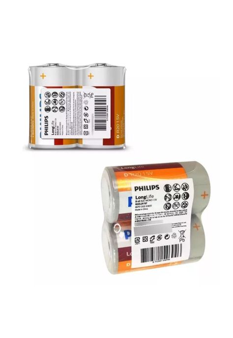 Philips Pila Cloruro Zinc D  Termosellado 2pcs-2