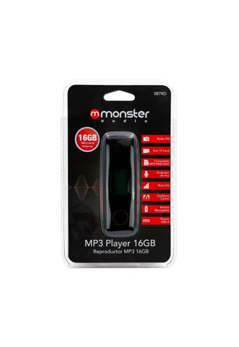 Reproductor MP3 Monster Audio 16GB Radio FM Puerto microSD-1