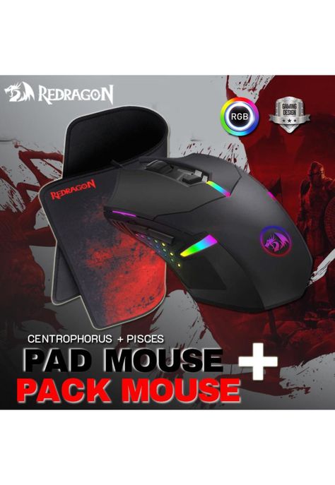Pack Gamer Mouse + Pad Mouse M601WL-BA Redragon-1