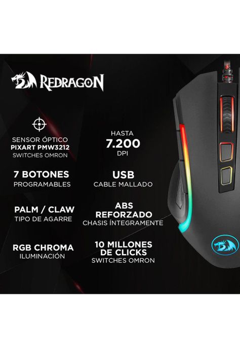 Pack Gamer Mouse + Pad Mouse M601WL-BA Redragon-3