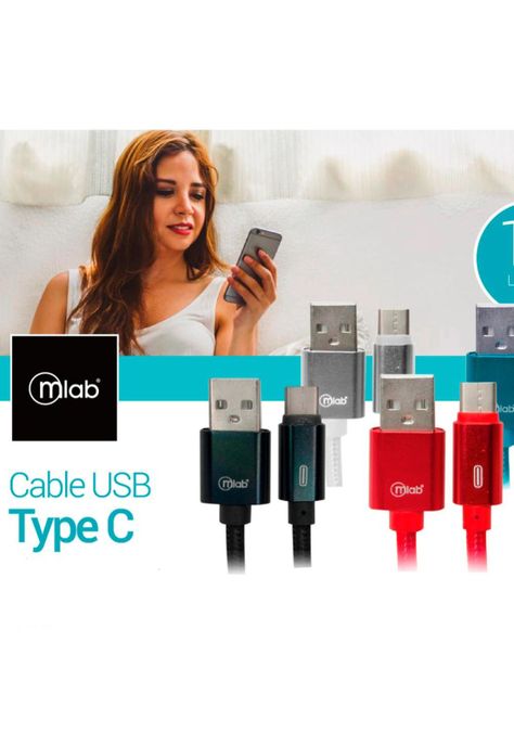 Cable Tipo C A Usb Plateado 1mt Mlab-3