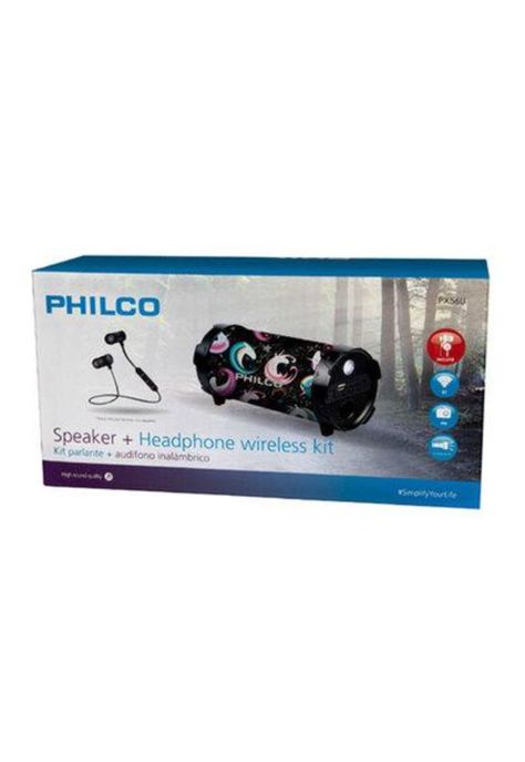 Bazooka Bluetooth Philco Con Audífonos Px56 10W FM Linterna Led-2
