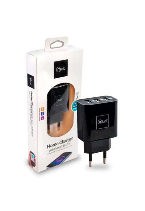 Cargador Hogar 220V 3 USB Mlab 7772-0