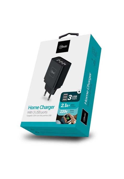 Cargador Hogar 220V 3 USB Mlab 7772-2