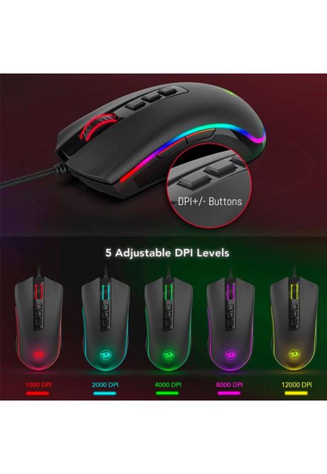 Mouse Gamer Redragon Cobra FPS RGB 9 Botones-2