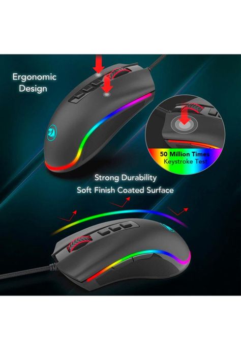 Mouse Gamer Redragon Cobra FPS RGB 9 Botones-4