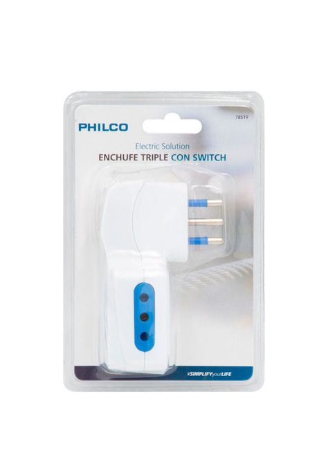 Enchufe Philco  Triple C/Swithch 2P + T 10A 250V -3