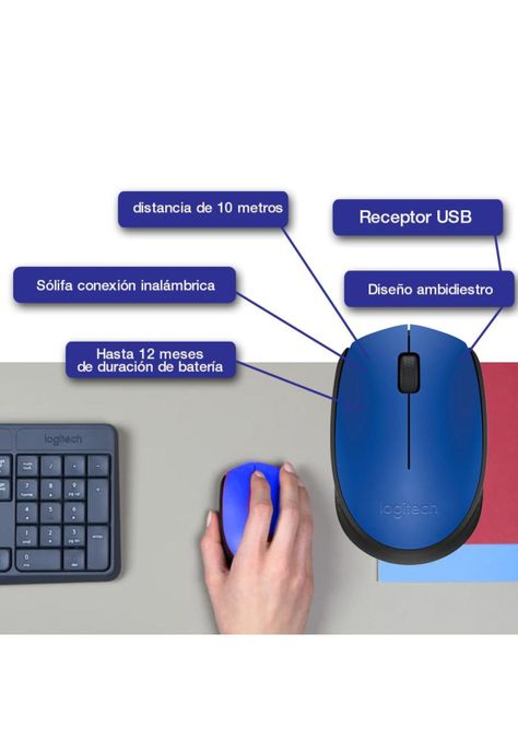 Mouse Logitech Inalámbrico M170-3