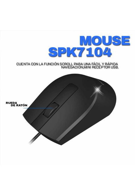 Mouse Alámbrico Philips SPK7104 3 Botones DPI 1000-5