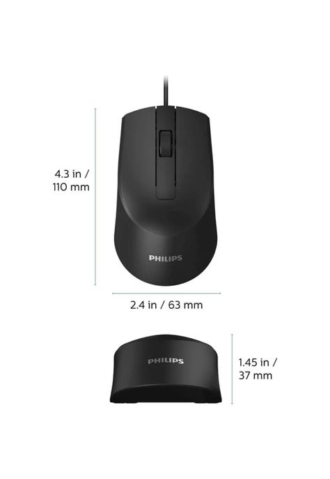 Mouse Alámbrico Philips SPK7104 3 Botones DPI 1000-7