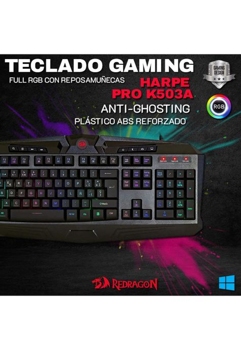 Teclado Gamer Redragon Harpe Pro RGB-5