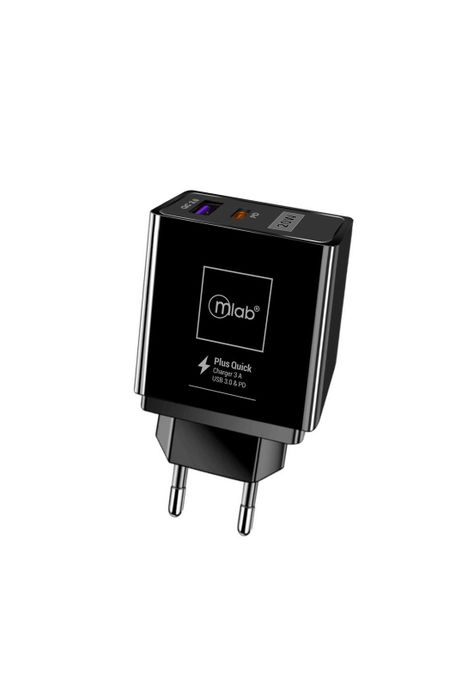 Cargador 2 puertos USB QC 3.0  20W carga rápida Mlab-0