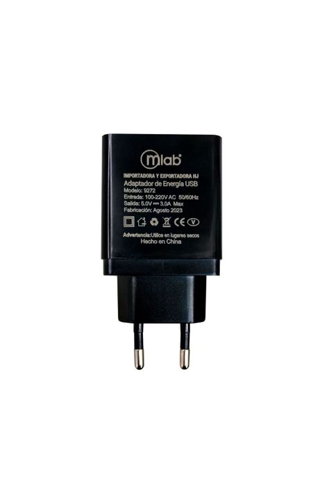 Cargador 2 puertos USB QC 3.0  20W carga rápida Mlab-1