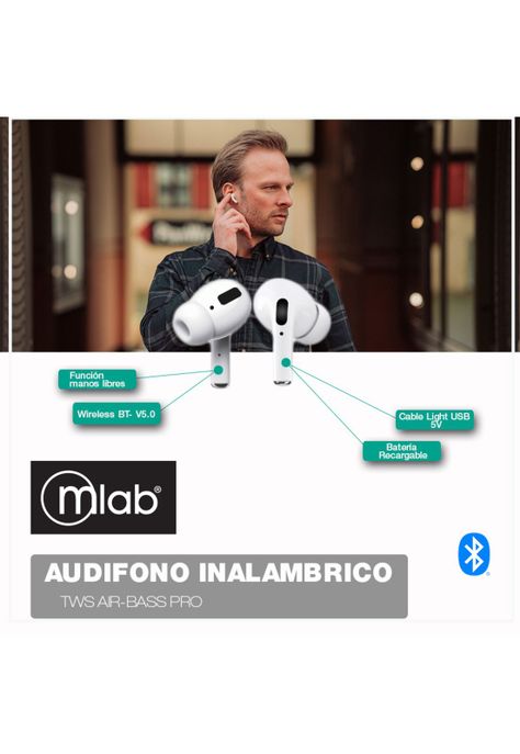 Audífono Inalámbricos Air Bass Pro Mlab Tws In-Ear-8