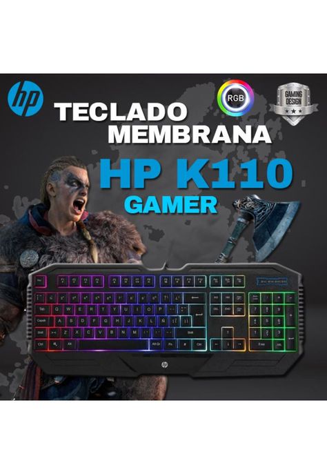 Teclado Gamer Membrana Hp K110 Led RGB-4
