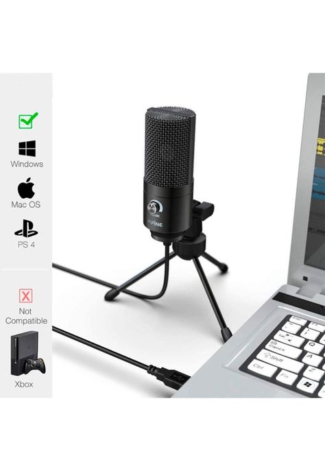Micrófono Condensador Fifine K669b USB-6