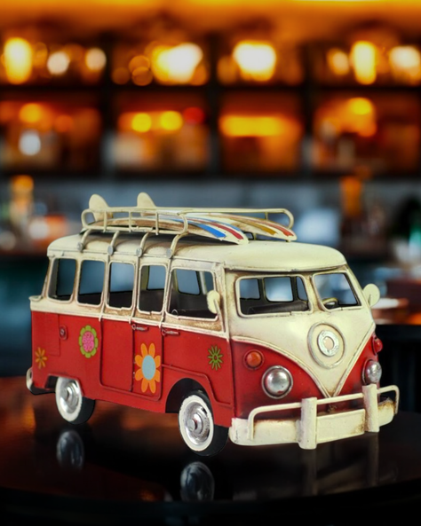 Auto Combi Metal Vintage - Hawái, Rojo De 28 Cm-1