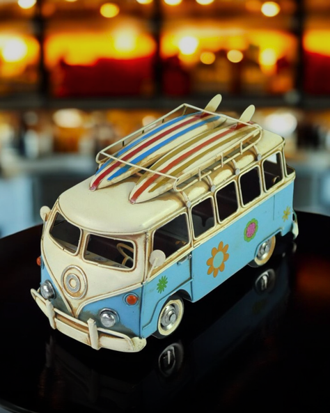Auto Combi Metal Vintage - Hawái, Celeste De 28 Cm-1