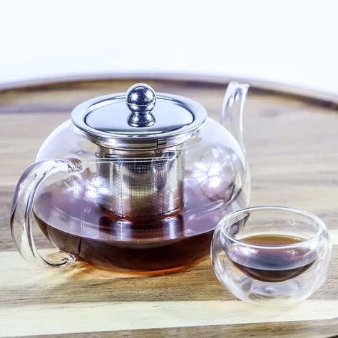Tetera de Vidrio 1.200 ml con infusor, resistente al calor.-5
