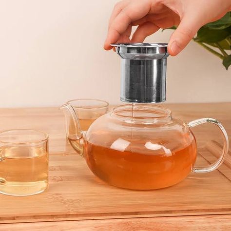 Tetera de Vidrio 1.200 ml con infusor, resistente al calor.-2