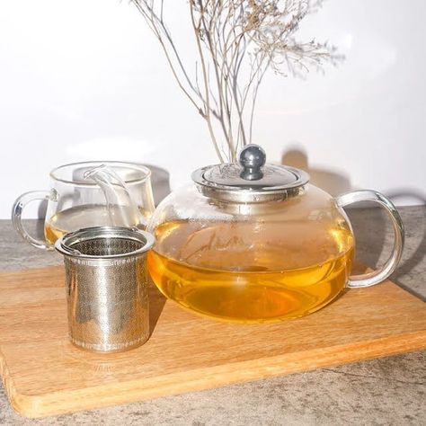 Tetera de Vidrio 1.200 ml con infusor, resistente al calor.-4