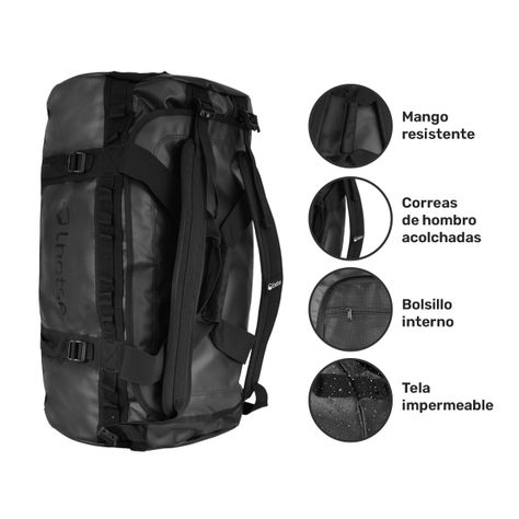 Bolso Deportivo Impermeable Duffel 70 lts Negro Lhotse-4