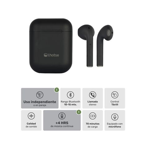Audífonos Lhotse Bluetooth Inalámbrico Rm12 Negro-2