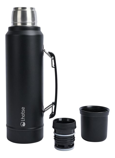 Termo Liquido Black 1,3 lts + Mate Bombilla Red Lhotse-2