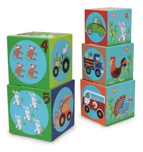 Cubos Para Apilar La Granja Jumbo 5 Cubos Scratch Europe-5