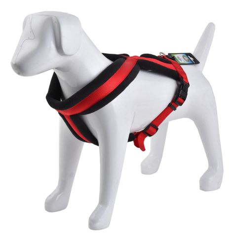Arnés Cruzado Acolchado Talla L Rojo Perros Mascan-2