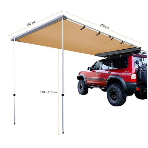 Pack Barras portaequipaje + Toldo Para Camping XROAD-6