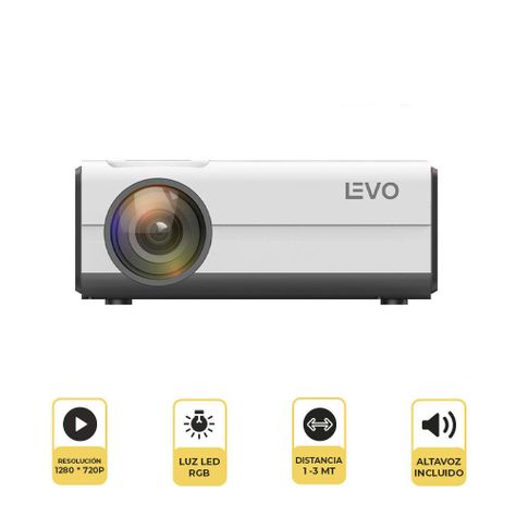 Proyector Led Portátil PL05 + Telón 60 pulgadas Levo-2