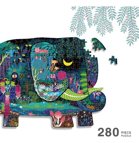 Puzzle 280Pcs Con Forma, Sueño De Elefante MiDeer-1