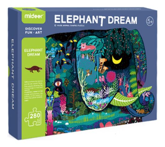 Puzzle 280Pcs Con Forma, Sueño De Elefante MiDeer-3