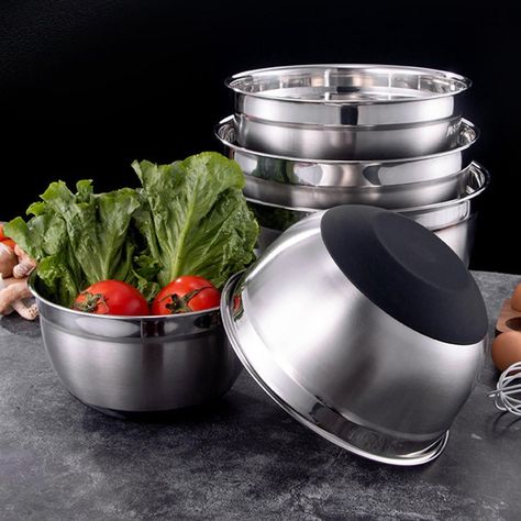 Set 3 Bowls con Tapa Acero Inoxidable Antideslizante Simplit-1