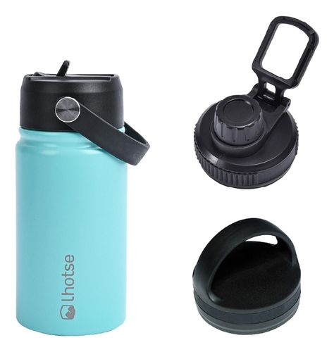 Botella Térmica Niño Hydro 360ml Celeste + 2 Tapas Lhotse-0