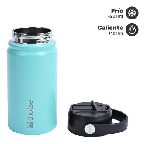 Botella Térmica Niño Hydro 360ml Celeste + 2 Tapas Lhotse-3