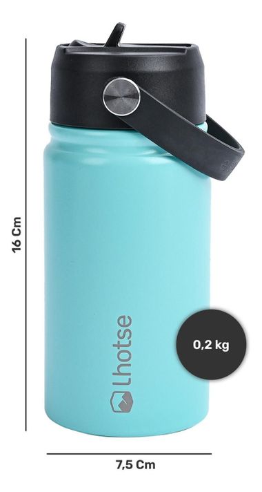 Botella Térmica Niño Hydro 360ml Celeste + 2 Tapas Lhotse-4