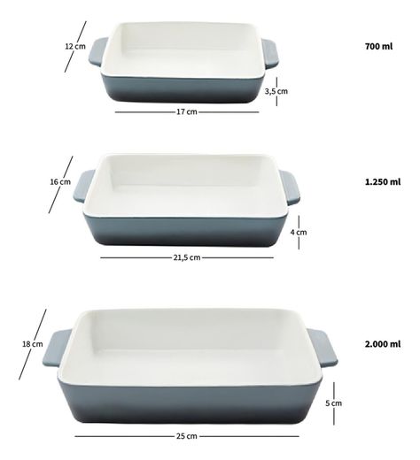 Set 3 Fuentes de Cerámica para Horno Celeste Simplit-5