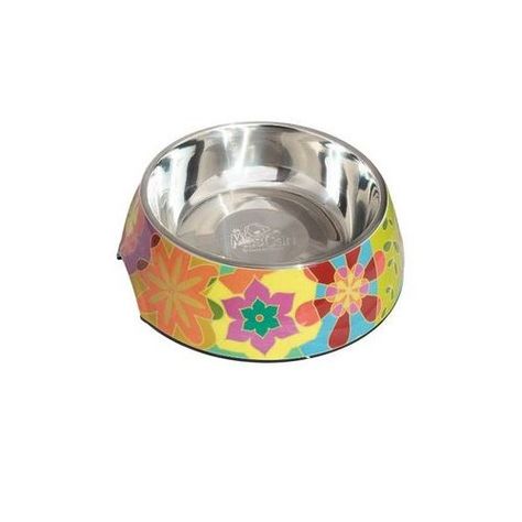 Plato Melamina Motivo Redondo Amarillo Talla S Perro-0