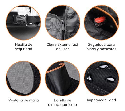 Protector Funda Cubre Asiento Auto Perros Mascotas Xroad-5