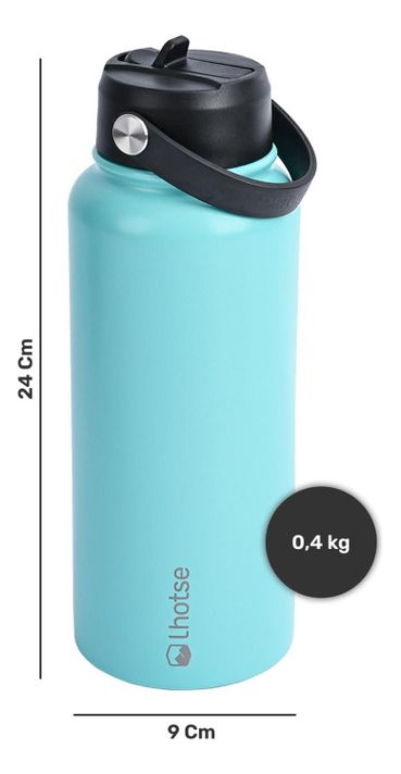 Botella Térmica Hydro Celeste 960ml + 2 Tapas Lhotse-4