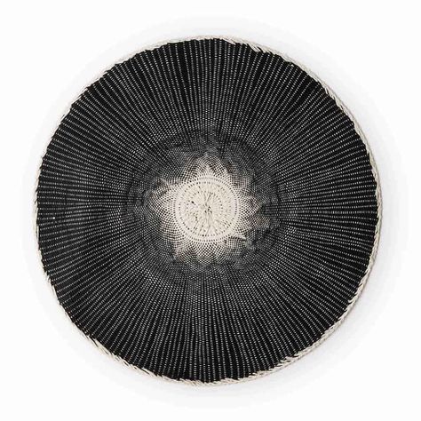 Set 2 Individuales Tahití Circular Negro/Blan BVS-0
