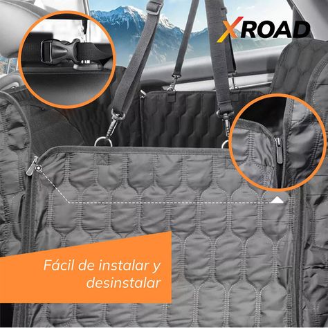 Funda Cubre Asiento de Auto Impermeable Mascotas Negra Xroad-1