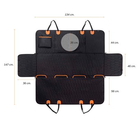 Funda Cubre Asiento de Auto Impermeable Mascotas Negra Xroad-4