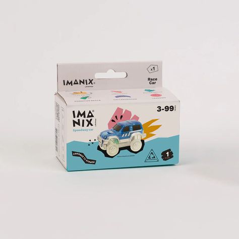Auto de juguete, Repuesto Pista Azul Imanix-1